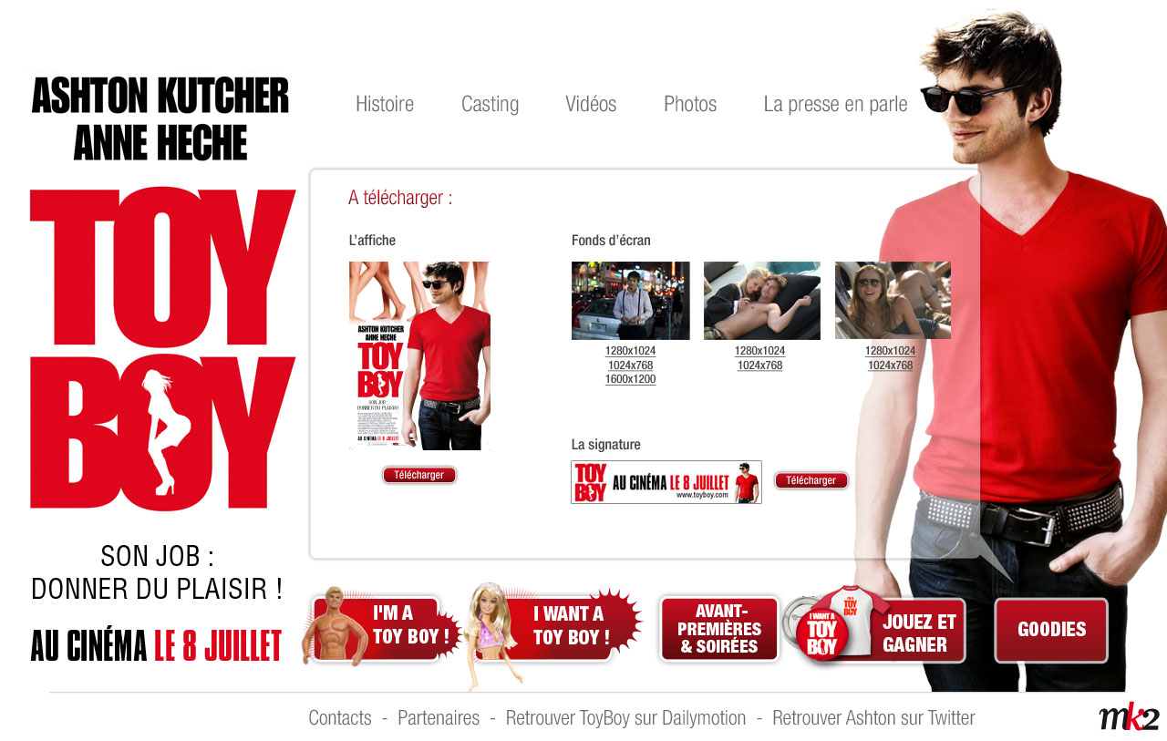 ToyBoy rubrique goodies du site web