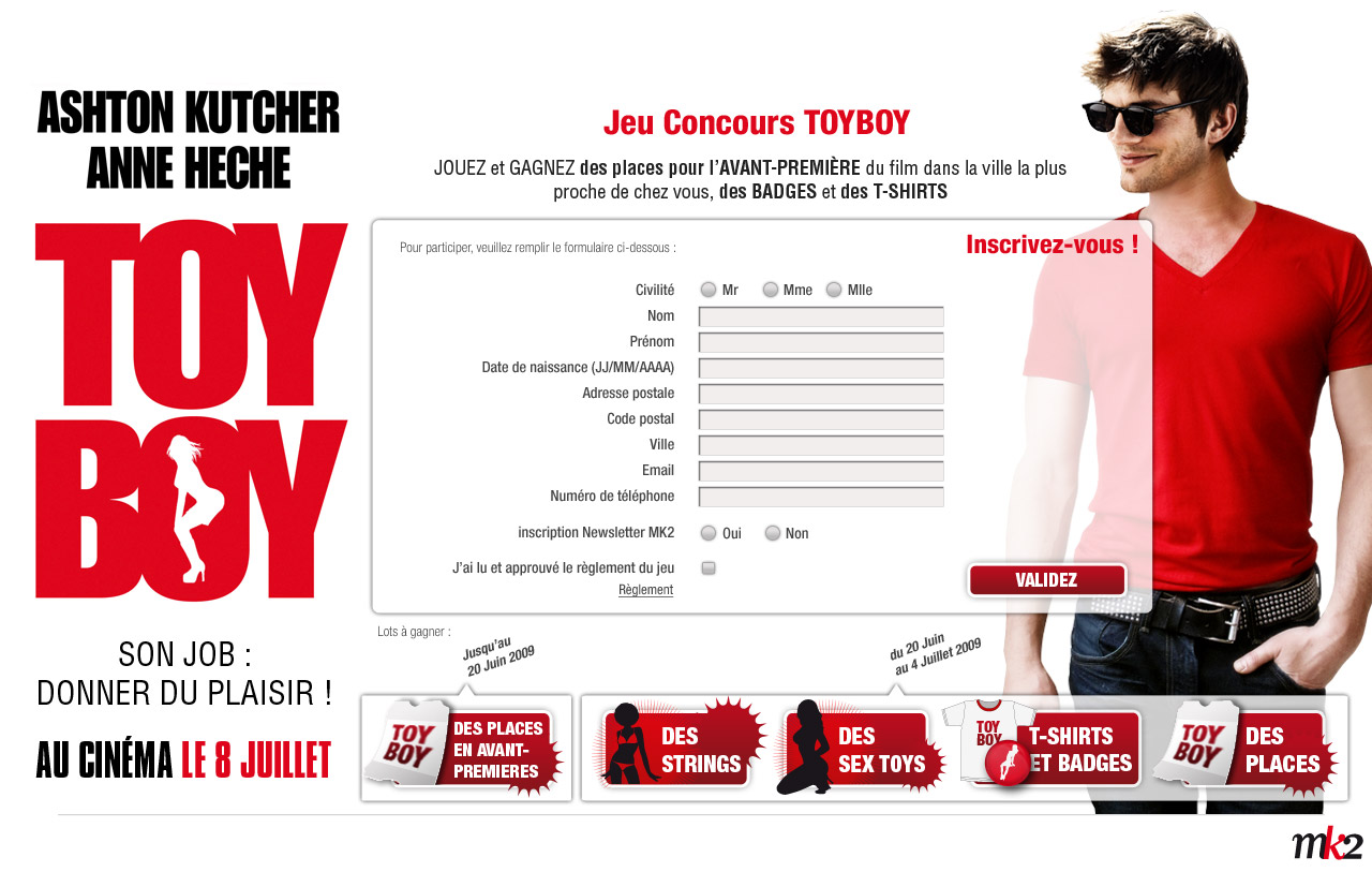 ToyBoy jeu Concours formulaire