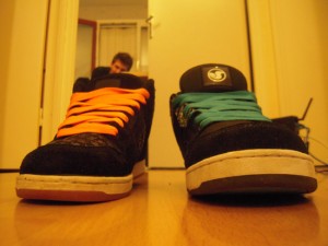 Photo Shoes Blue and Orange